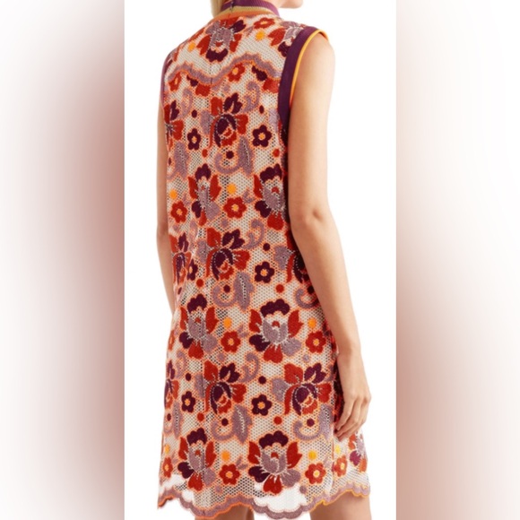 Burberry Edna Floral Crochet Sleeveless Mini Dress/Multicolor - Size 8 - Picture 2 of 15